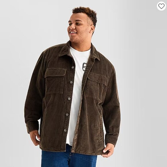 Arizona Jean Co Mountain Trail Brown Corduroy Shirt Jacket 2XLT Big & Tall NWT - Picture 1 of 12